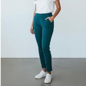 NEW J Jill Fit Supreme Stretch Pintuck Slim Leg Pants Size Medium Green Legging